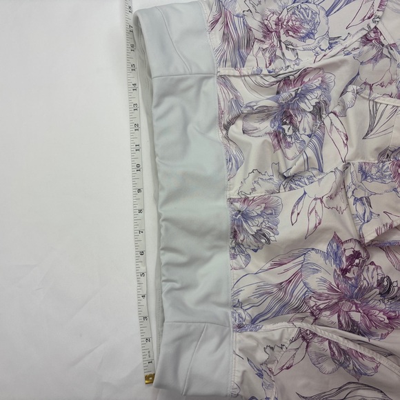 CALIA Infinity Run Mid Rise Floral White Purple Running Shorts Womens XL - Picture 7 of 7